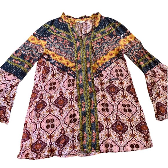 Umgee Boho Print Semi Sheer Tunic - Picture 3 of 7